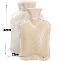 Calentador De Mano Suave Para Invierno Bolso De Agua Caliente De Peluche Grande Reutilizable 2000/1000ml Almohadilla Calefactora Para Hombro - details 4