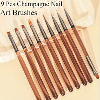 9PCS Línea De Pincel Para Uñas De Gel UV DIY Herramienta De Dibujo Para Manicura Y Diseño De Uñas Pincel De Acrílico Para Pintura De Uñas - details 0