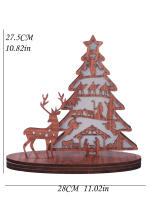 3pcs Adornos Navideños En Forma De Árbol De Navidad Luminoso Escena De La Natividad De Madera Con Ovejas Y Corderos Decoración De Fiesta - details 4