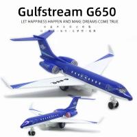 Modelo De Avión De Negocios Gulfstream G650 De Aleación 25.5CM Con Base De Exhibición Y Tres Luces ARJ21 Regalo Para Niños Juguetes De Metal Diecast Sin Batería - details 0