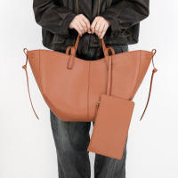 Bolso De Tote Retro Para Mujer Gran Capacidad Bolso De Compras De Cuero PU Con Bolso De Compañía De Moda Casual - details 0