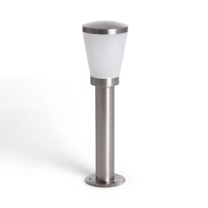 Ledkia Baliza Exterior Superficie Pie 50cm Acero Inoxidable Idun Plateado - 1