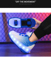 Zapatillas LED Para Niños Y Niñas Zapatos Deportivos Con Luces USB Cargables Para Outdoor Parkour Y Patinaje En Roller Talla True Fit Material Superior De Tela Y Suela EVA - details 9