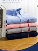 Camisa Clásica De Algodón 100% Para Hombres Manga Larga Monochroma Con Solapa Y Bolsillo Suave Y Slim Para Negocios - details 2