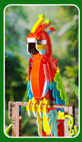 Bloques De Construcción Creativos Animales Papagayo Rojo Y Negro Macaw Modelo De Pájaros Juguete Artesanal Para Niños Regalos De Fiestas Set De 636 Piezas - details 1