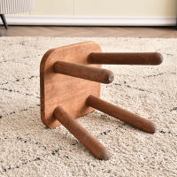 Taburete De Cambio De Zapatos De Madera Sólida 1 Pieza Color Nogal Para Sala De Estar Entrada Baño Dormitorio Y Cocina - details 1