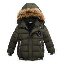 Chaqueta De Algodón Grueso Para Niños Con Cara Sonriente Cartoon Resistentes Al Viento Y Calientes Con Capucha Moda Invierno Cierre De Cremallera Estilo Europeo Y Americano Talla Regular - details 2