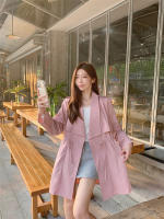 Abrigo De Trench Elegante Para Mujer plus Talla Primavera/Otoño Con Cierre De Cordón Estilo Coreano Casual Versátil Con Bolsillos - details 13