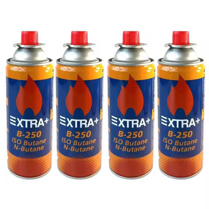 Cartucho de Gas ISO-250 Butano y N-Butano 227g 400ml, Bombona de gas, Recambio Lata de Gas para Hornillo portátil de camping  o Soplete Quemador - 1
