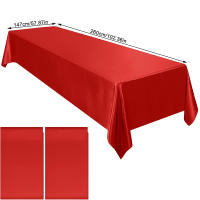 Mantel De Seda Satinada Rectangular Para Bodas Y Banquetes 2 Paquetes Cubierta De Mesa Suave Y Brillante Decoración De Mesa Clásica - details 1