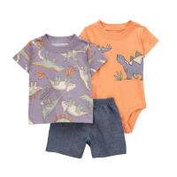 Nueva ropa infantil de verano para niños, bebés y niños pequeños, pantalones cortos de manga corta, camisetas, trajes de tres piezas. - details 18
