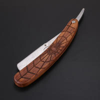 Afeitadora Manual De Madera Y Acero Inoxidable Trimmer Profesional Cuchillo Recto Con Mango De Carving Para Barbero Sin Hoja - details 3