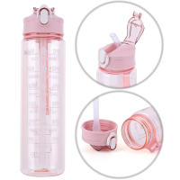 Botella Deportiva De Viaje 800ml Con Tapa Y Mangue Motivacional Para Gimnasio Y Deportes Resistente Al Desbordamiento En Colores Rosa Azul Verde Morado Y Negro - details 0