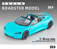 Tesla Roadster Convertible Supercar De 1:24 En Metal Con Sonido Y Luz Modelo De Coche De Juguete Para Niños Regalo De Cumpleaños - details 0