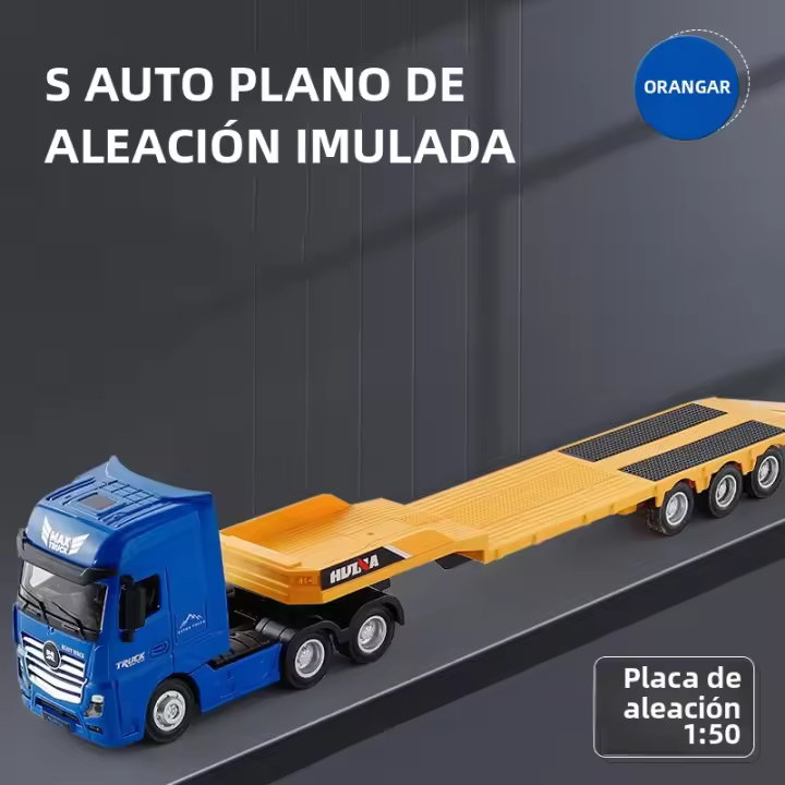Huina Camión De Juguete a Escala 1:50 Con Remolque Plancha Tanque De Aceite Vehículo De Ingeniería Simulación Estática Modelo De Aleación Para Niños Coleccionables - 1