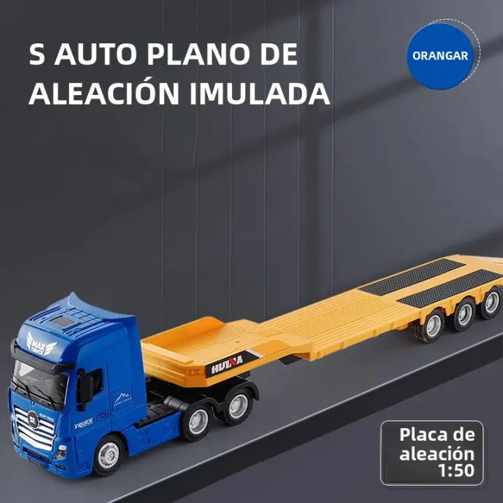 Huina Camión De Juguete a Escala 1:50 Con Remolque Plancha Tanque De Aceite Vehículo De Ingeniería Simulación Estática Modelo De Aleación Para Niños Coleccionables - 1