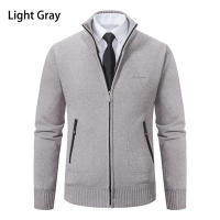 Chaqueta De Punto Para Hombre 2023 Cuello Erguido Gruesa Y Cálida Cardigan Suéter Casual Abierta Por Cremallera Manga Larga - details 1