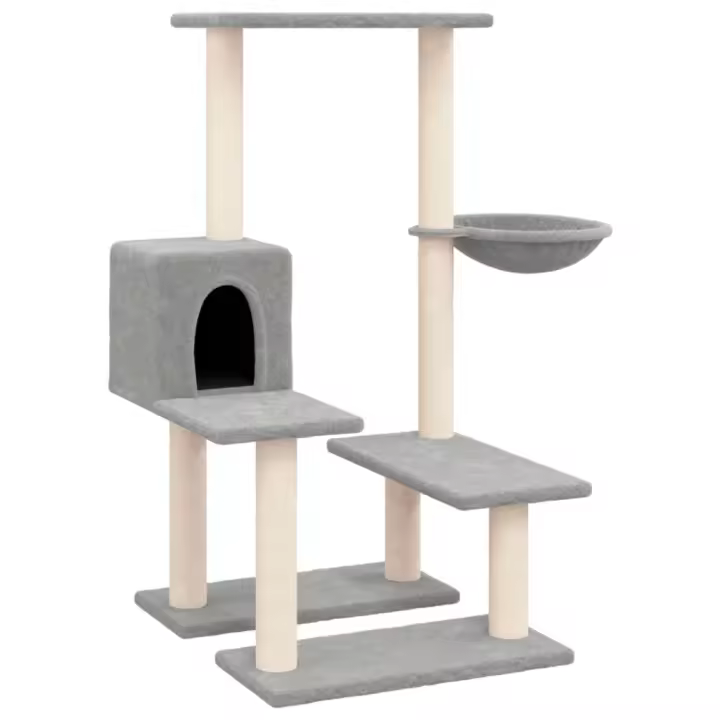 Rascador para Gatos con postes de ISAL gris Claro 94,5 cm - 1