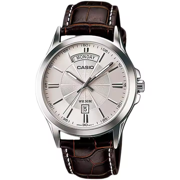 Reloj de pulsera CASIO Collection - MTP-1381L-7A correa color: Negro Dial Gris plata Hombre - 1