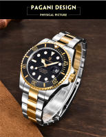 Reloj Mecánico PAGANI DESIGN Para Hombre Cristal De Zafiro Resistente Al Agua Acero Inoxidable Deportivo Lujo Automático Con Calendario Completo Y Luz Nocturna - details 18
