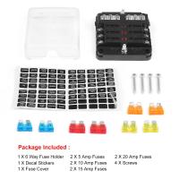 Bloque De Fusibles De Coche O Barco 6- O 12- Maneras Con Indicador LED 12V 32V Panel De Distribución De Energía Impermeable Para Automóviles Y Marine Metal + Plástico - details 0
