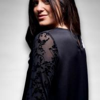 Vestido Caos Anabel Lee Mujer | Negro Evasé Tul Maxi Print Foil Plata | "Sacar Belleza de este Caos es una Virtud. Ámate" - details 5