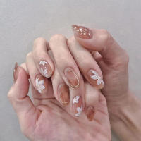 Uñas Postizas De Navidad 24 Pcs Tamaño Medio Patrón De Copo De Nieve Y Brillo Uñas Artificiales Brillantes Para Dedos Manicura Falsa - details 3