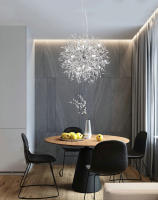 Modernandelier De Estrella De Cielo LED Pendente De Cristal De Meteorito Para Restaurante Sala De Estar Bar Arte Danés Iluminación - details 3