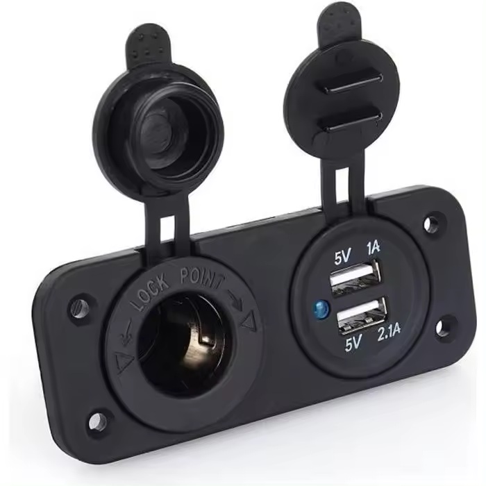 Divisor del Zócalo del mechero de coche con los puertos de USB Duales, Cargador 12V, adaptador - 1