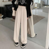Rimocy Pantalones Anchos De Pierna Para Mujer Estilo Callejero Cintura Alta Moda Trabajo Oficina Pantalones Sueltos Rectos Sólidos Talla Grande Color Negro Beige Caqui - details 4