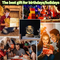 Lámpara De Noche Lunar 3D Grabada Por Láser En Cristal Colorida Regalo De Cumpleaños Para Novia Clase Amiga Esposa Niños Navidad Para Dormitorio - details 1