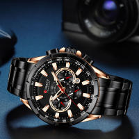 Reloj De Pulsera CURREN Para Hombre Resistente Al Agua Cronógrafo Militar De Acero Inoxidable Estilo Deportivo Y Casual - details 17