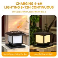 Lámpara Solar LED De Pared Impermeable Con Control Remoto Para Decoración De Jardín Camino Y Valla Luz De Vela Solar Moderna - details 1