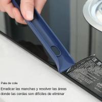 Cepillo De Limpieza Multifuncional Para Esquinas Y Ganchos 2-en-1 Para Pisos Y Baños Material Plástico Ecológico Blanco/Azul - details 3