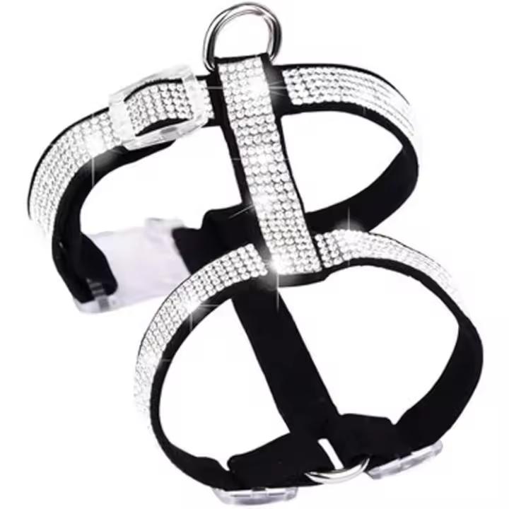 Verde Rhinestone Brillante Arnés Ajustable para Gato - 1