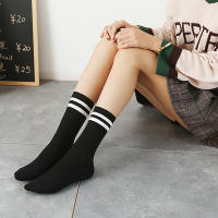 Calcetines De Algodón Para Mujer Estilo Retro Coreano Japonés Clásicos Con Rayas De College Street Calcetines Largos De Media Caña Regalo Para Niñas - details 14