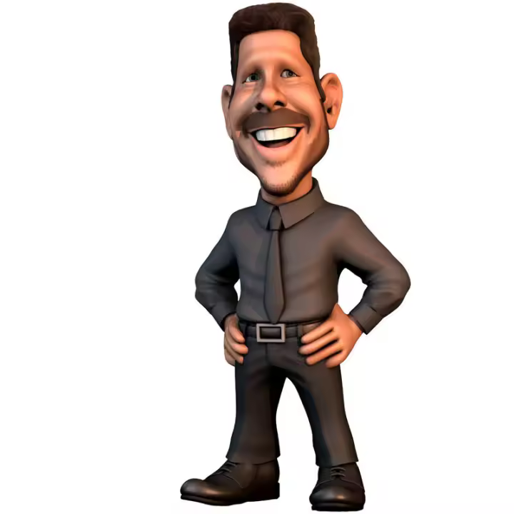 Figura Minix Cholo Simeone Atletico de Madrid 7cm. Figura coleccionable con acabados detallados. Perfecta para fans y coleccionistas de ediciones especiales. - 1