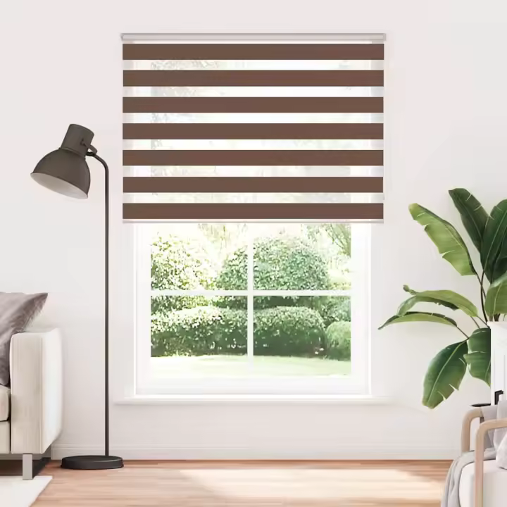 Estor cebra marrón 165x200 cm tejido ancho 160,9 cm poliéster - 1