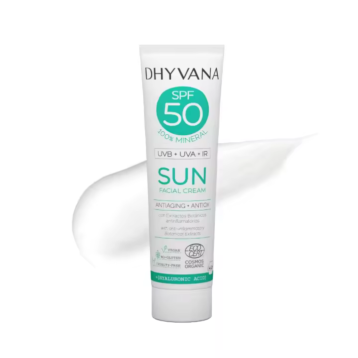 Protector Solar Facial 100% Natural Mineral SPF 50 | Sin Color | DHYVANA - 1