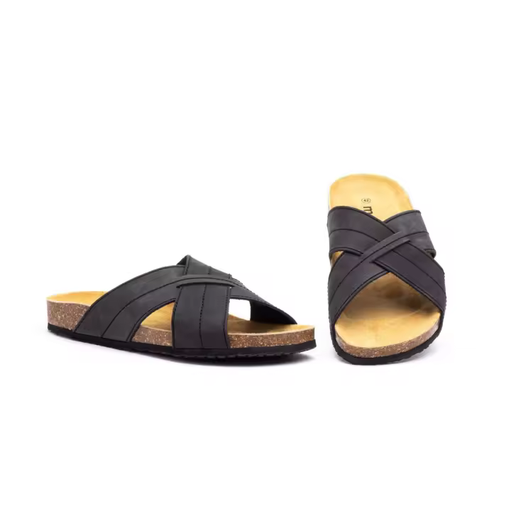 Sandalia Hombre Piel Morxiva MX-8015 Negro - 1