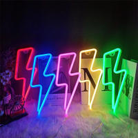 Luz De Noche LED Neón Creativa En Forma De Rayo Para Decoración De Hogar Dormitorio Fiesta Navidad Regalo Para Niños Luz Fairy USB/Batería Incluida - details 0
