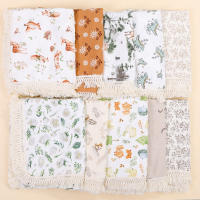 Manta De Algodón Muselina Para Bebé Con Borlas Swaddle Recibimiento Para Recién Nacidos Funda De Cuna Y Silla De Coche - details 0