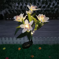 Lámpara Solar De Orquídea Con 7 Cabezas Para Jardín Exterior Decorativa LED Para Patio De Casa Luces Para Atril Y Calle Decoración De Navidad - details 3