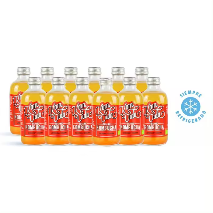 Kombucha de zanahoria y cúrcuma bio Komvida Pack 12 x 250 ml - 1