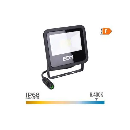 EDM Foco Proyector LED 30W 2370lm Luz Fría IP68 15,8x13,5cm - 70402 Foco led Iluminación Exterior Proyectores Led - 1