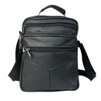 MEJORADA Bolso de hombro de cuero genuino para hombre, bandolera Vertical de piel auténtica multibolsillo para hombre - details 2