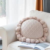Almohada de bola de grasa extraíble y lavable de lana redonda tejida a mano, cojín para acampar en casa de familia - details 3