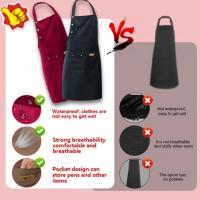 Nueva Moda Del Delantal De Cocina Para Mujer Y Hombre Chef Trabajo Delantal Para Barbacoa Restaurante Bar Tienda Salones De Belleza Estudios Uniforme - details 19