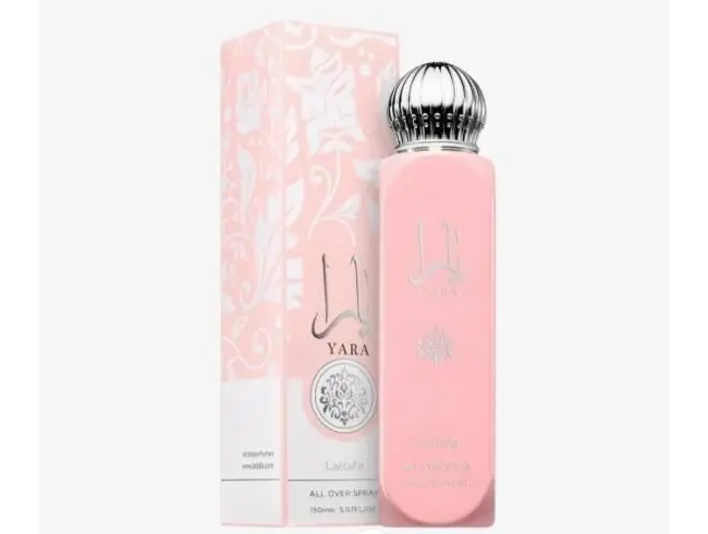 Spray corporal y de pelo YARA rosa LATTAFA 150ML,Nuevo formato original ,Fragancia femenina dulce, vainilla ,Bruma corporal y de cabello NOVEDAD 150ML - 1