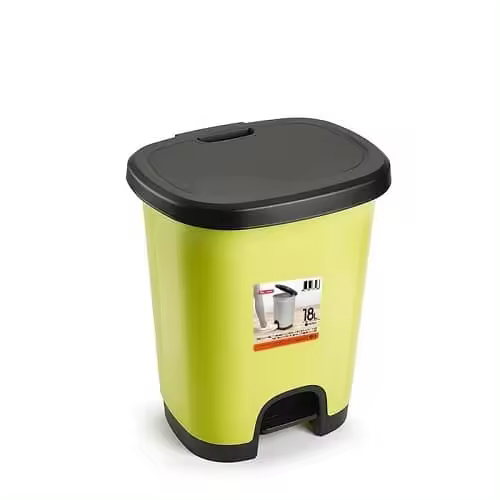 Cubo basura plastico apertura pedal 18 Litros Amarillo - 1